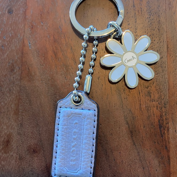 Coach Accessories - Coach Daisy Leather Keychain or purse charm with Silver Hardware